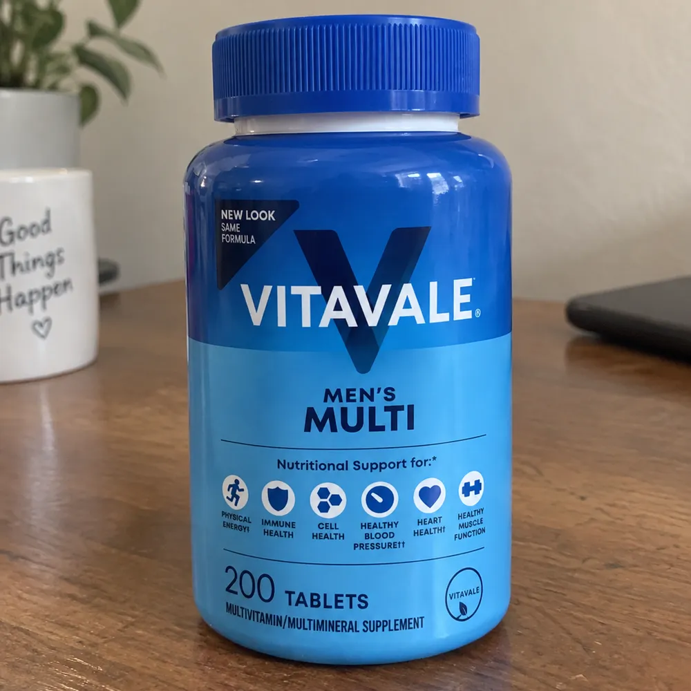 Phone photo of the same bottle on a desk